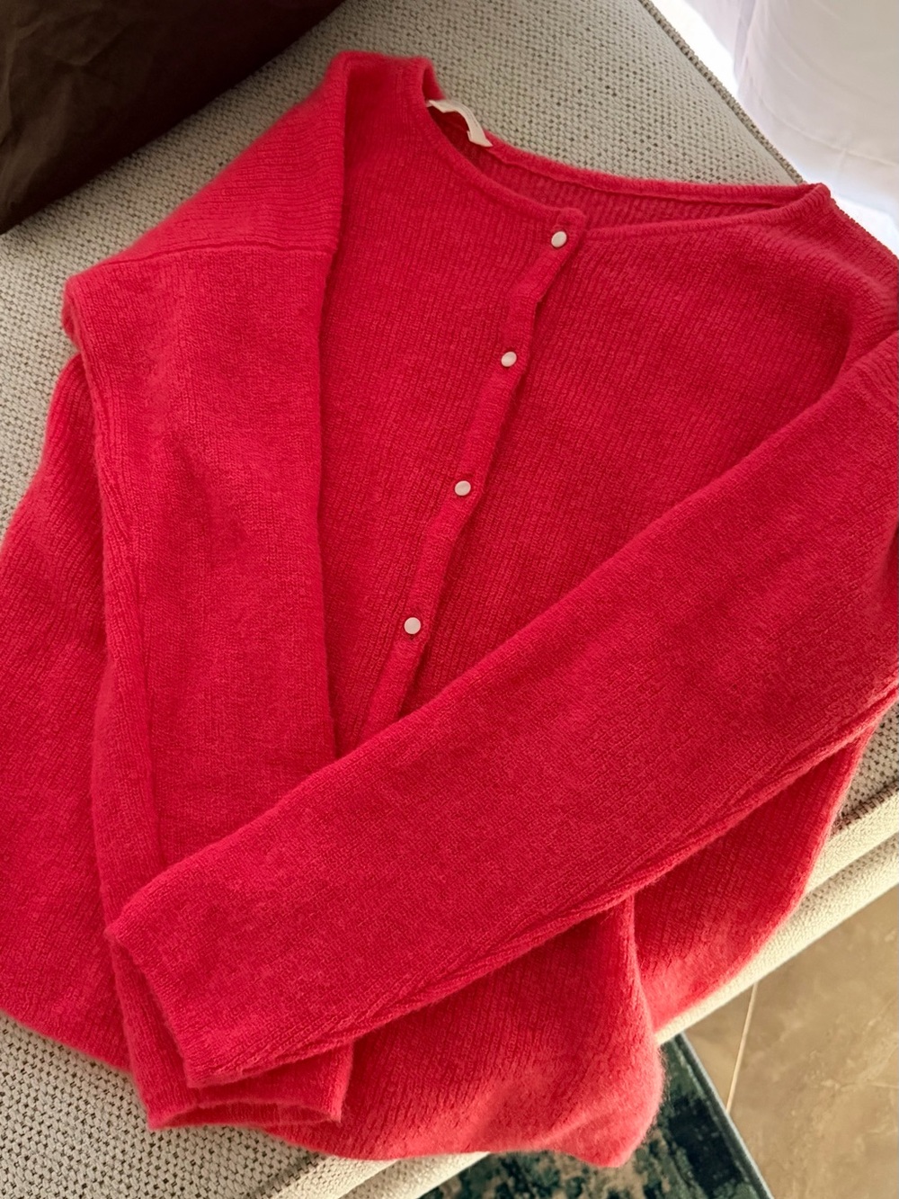 Sezane gaspard cardigan in bright pink - Picture 8 of 8